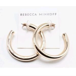 REBECCA MINKOFF ROSE GOLD HOOP EARRINGS